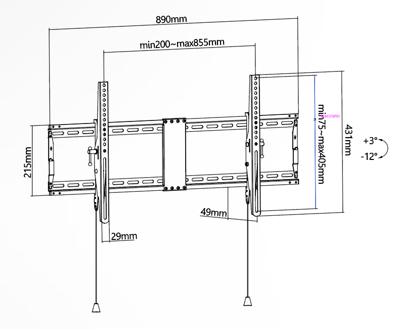 TV Wall Mount 43-90 Tilt Extra Slim