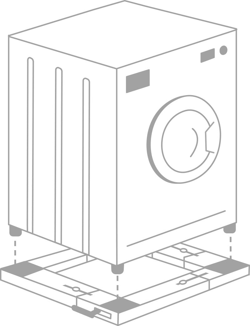 Wheel Wash – Universal wheeled anti-vibration base for appliances