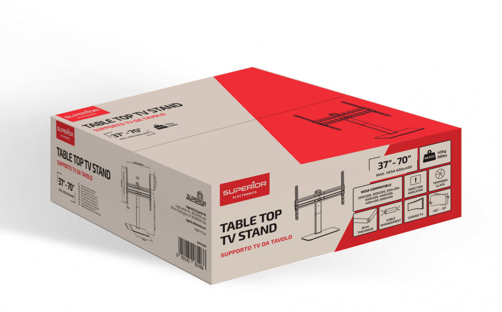 Universal Tabletop TV Stand – Adjustable Base for 37”-70” TVs