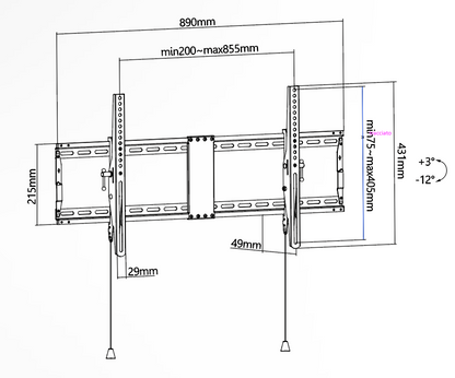 TV Wall Mount 43-90 Tilt Extra Slim