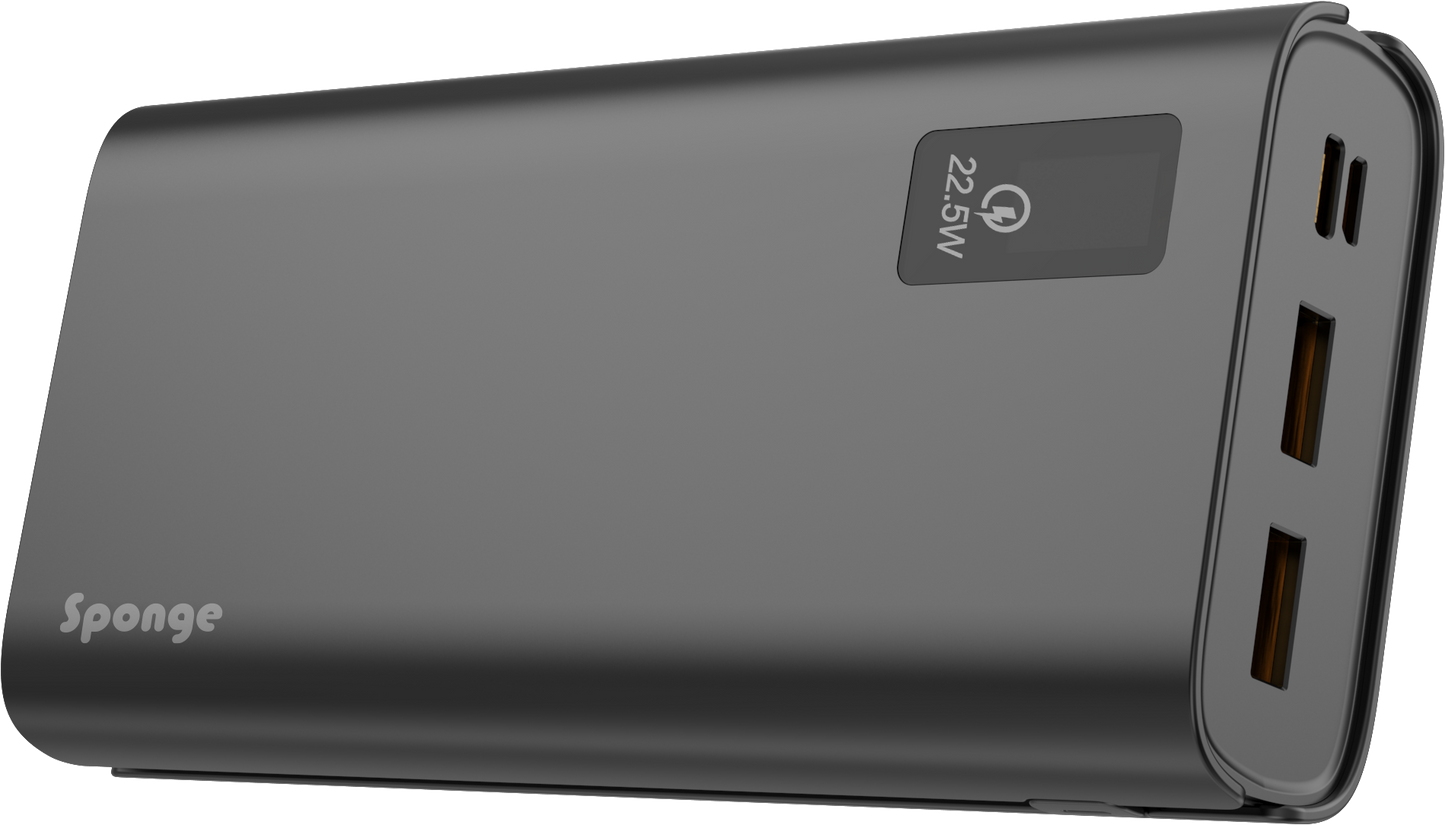 Sponge Energy 20000 QC 22,5W, Two USB A, One USB C Ports