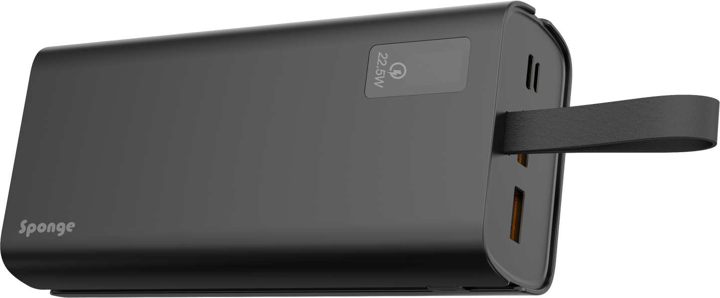 Sponge Energy 30000 QC Powerbank – 22.5W Fast Charging (USB-A & USB-C)