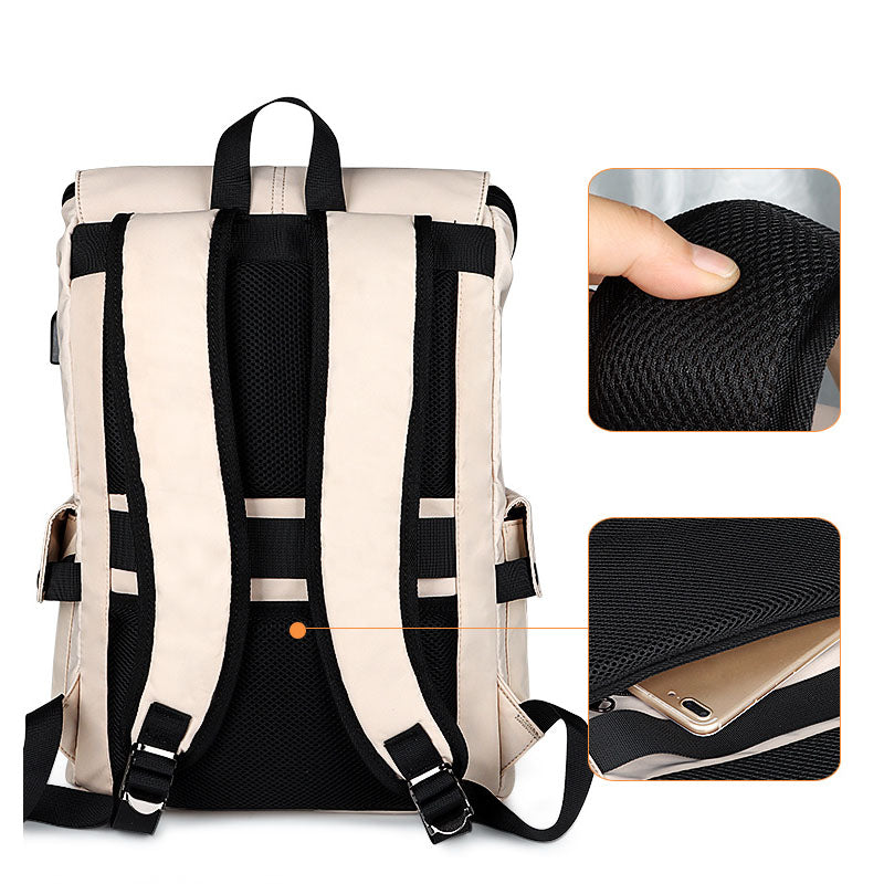 Sponge Tourist Laptop Backpack 15.4” – USB Charging Port (Apricot)