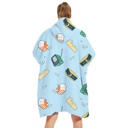 Šilelis Wearable Sweater Blanket – Cozy Premium Fleece (Blue)