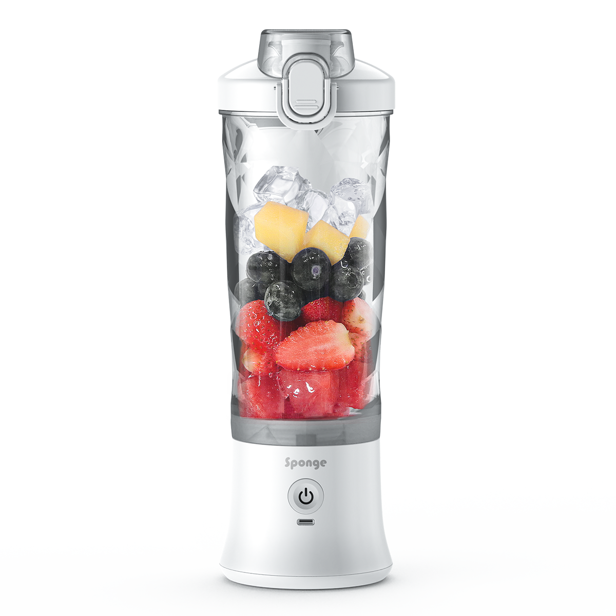 Sponge Blend Portable Blender – Rechargeable Coctail Maker (White)