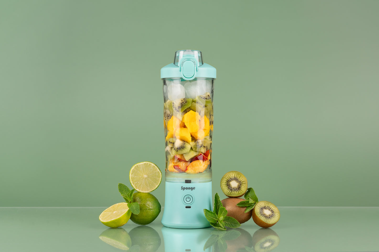 Sponge Blend Portable Blender – Rechargeable Coctail Maker (Mint)