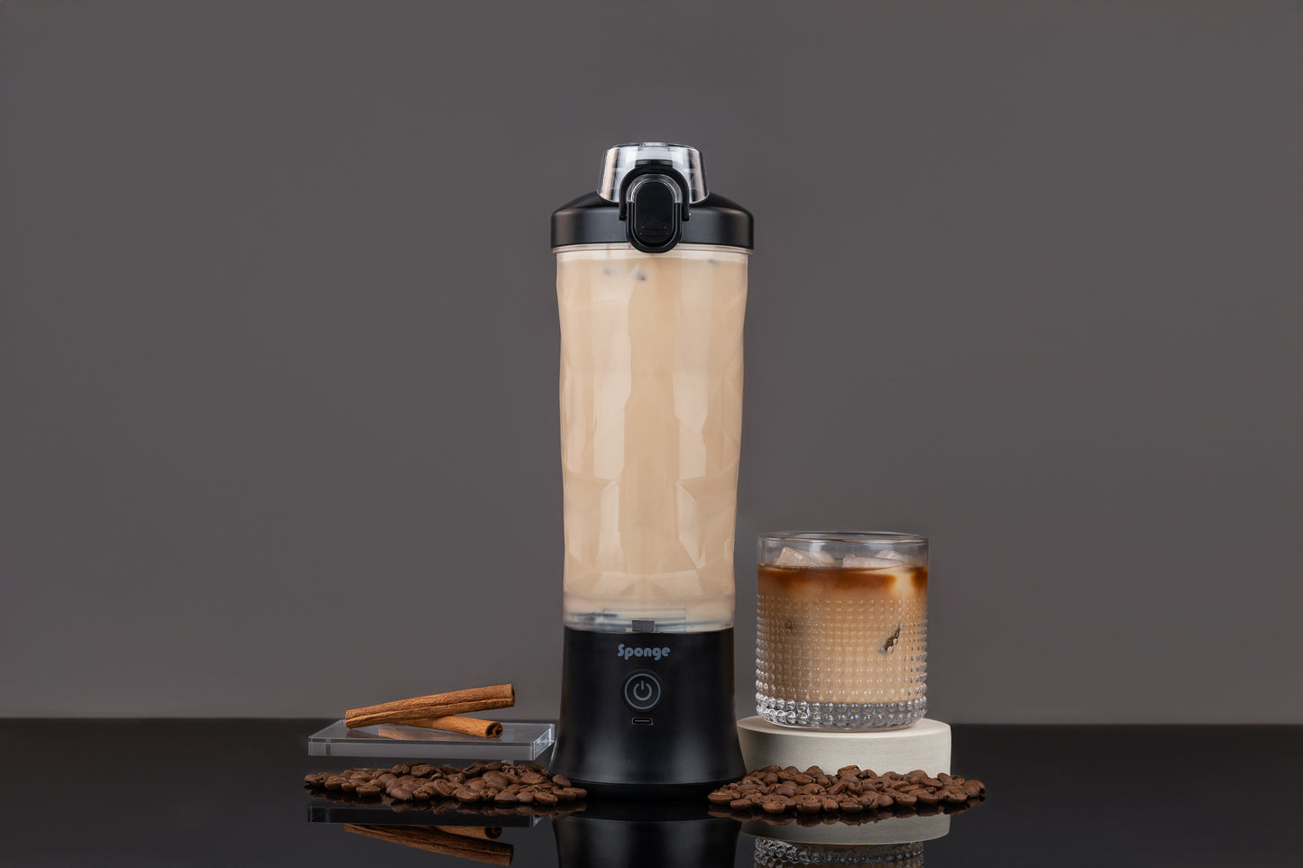 Sponge Blend Portable Blender – Rechargeable Coctail Maker (Black)