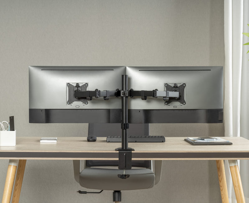 Dual Tabletop Monitor Stand – Adjustable Desk Mount for 2 Screens