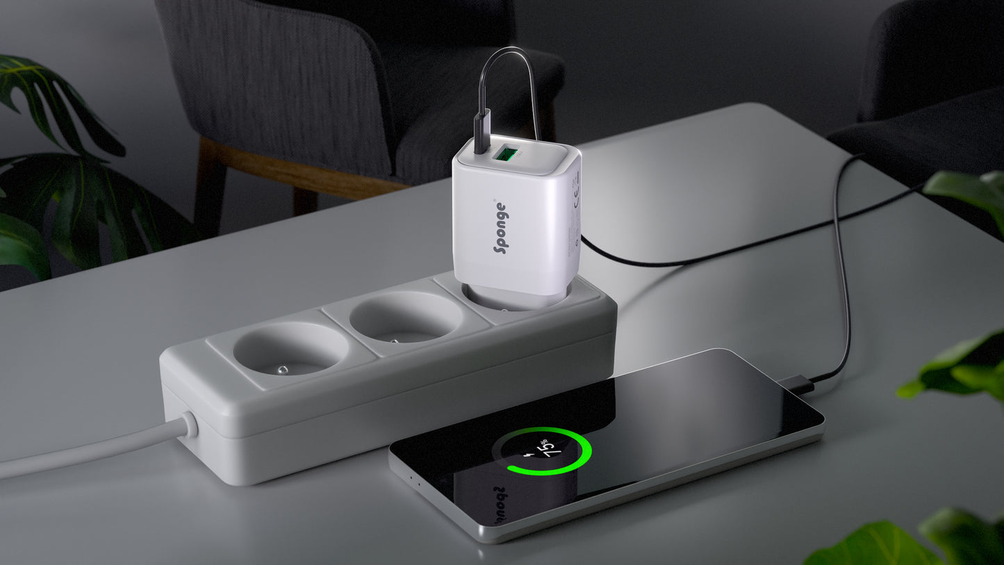 Sponge C1 22.5W GaN Fast Charger – USB-C Compact Phone Adapter