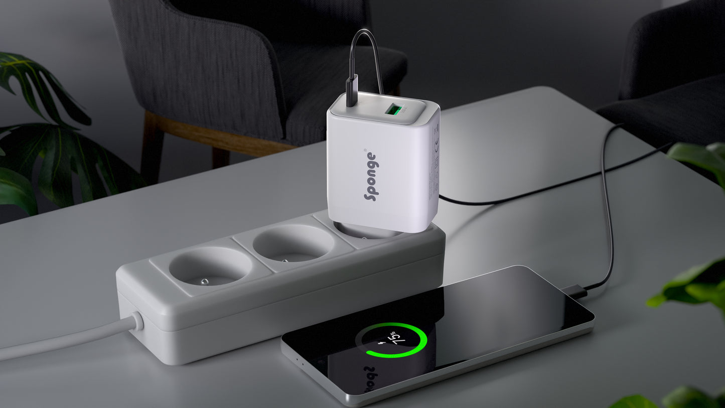 Sponge C2 45W GaN Fast USB-C Charger – Compact Travel Power Adapter