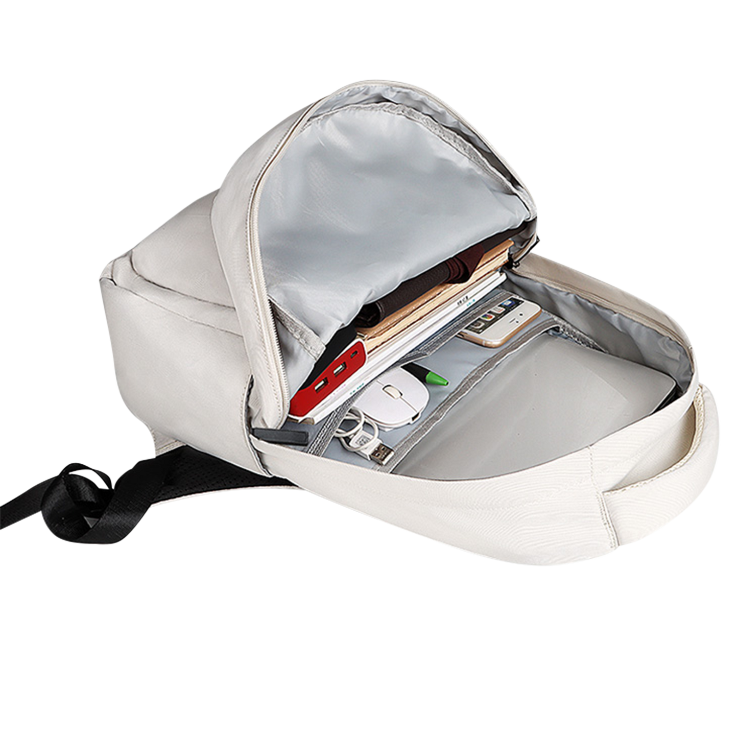 Sponge Milk Laptop Backpack 13–15.4” – Stylish Travel Bag (White)