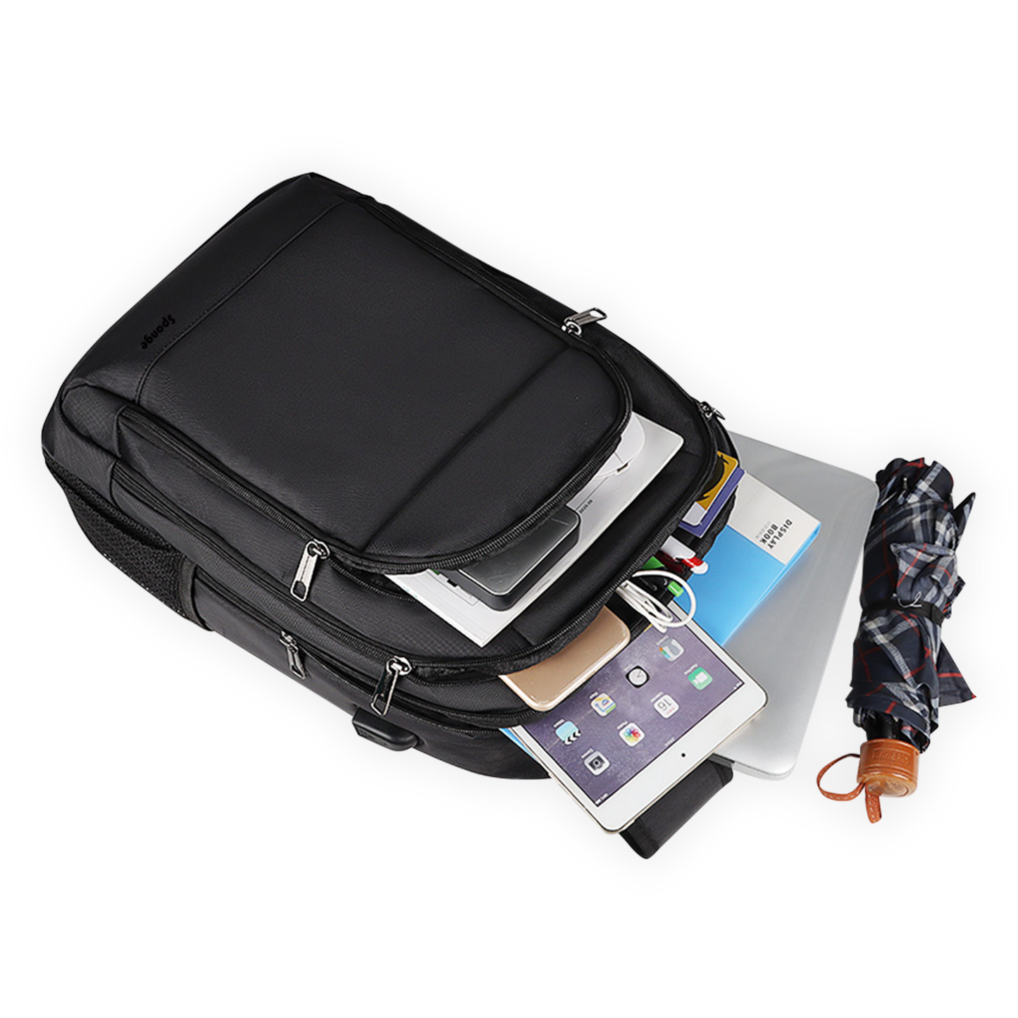 Sponge Business Laptop Backpack 14.1–15.6” – USB Charging (Black)