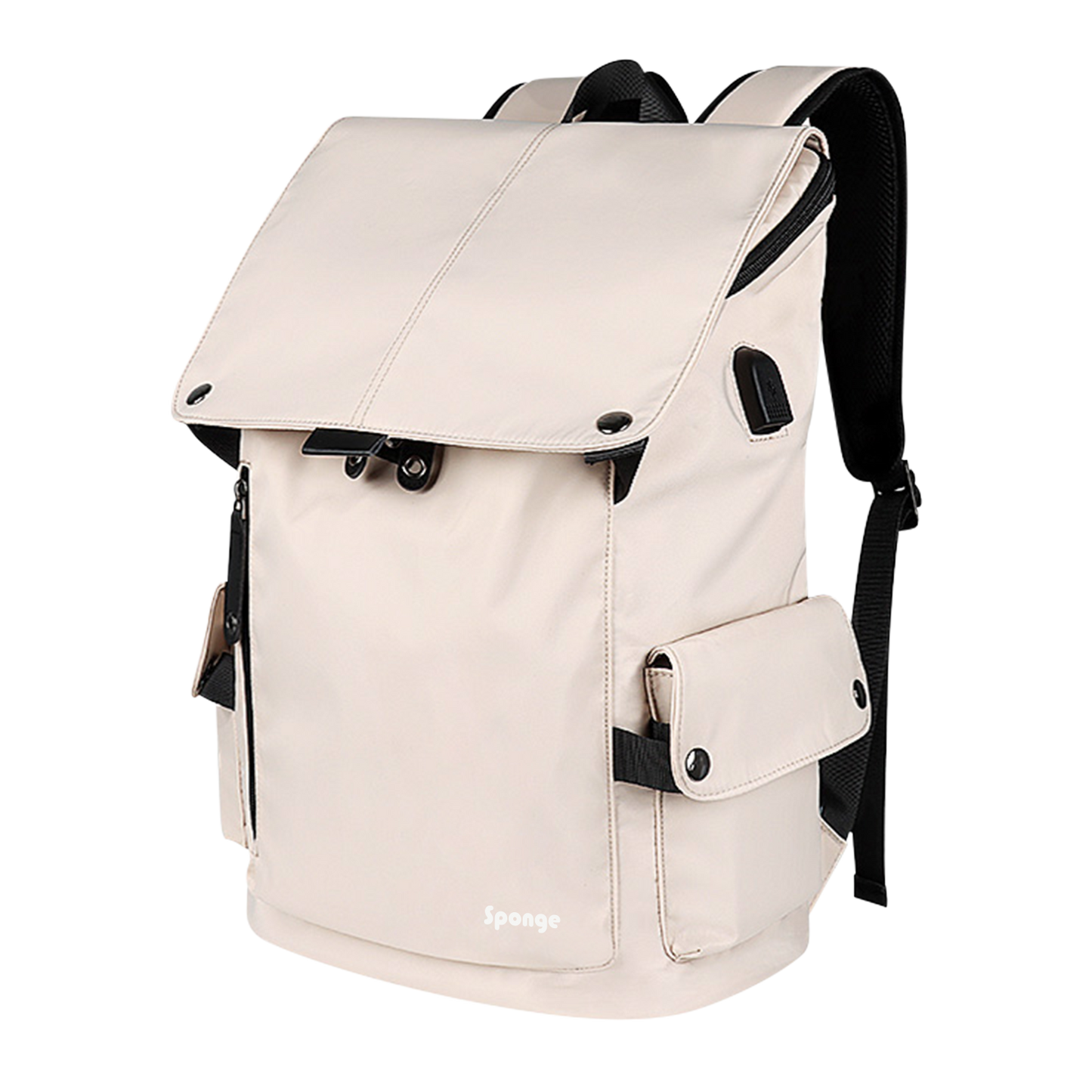 Sponge Tourist Laptop Backpack 15.4” – USB Charging Port (Apricot)