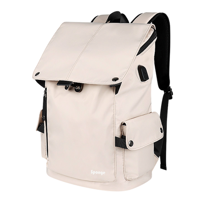 Sponge Tourist Laptop Backpack 15.4” – USB Charging Port (Apricot)