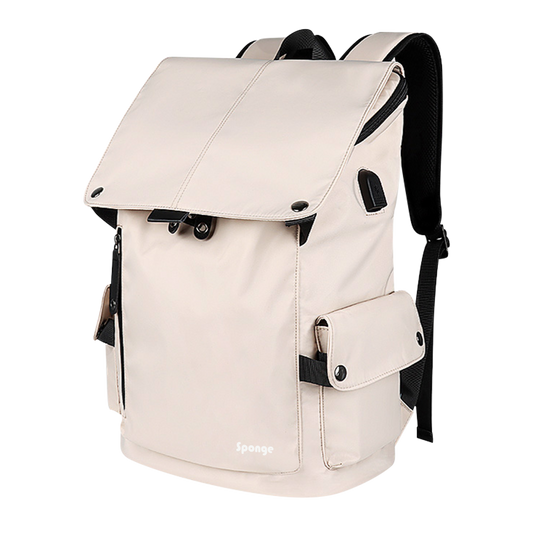 Sponge Tourist Laptop Backpack 15.4” – USB Charging Port (Apricot)