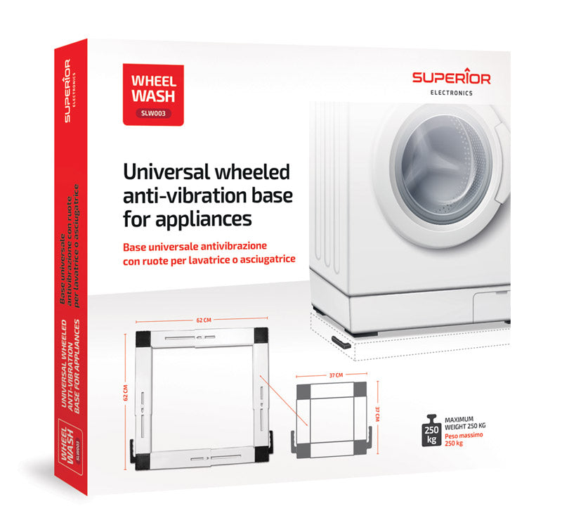 Wheel Wash – Universal wheeled anti-vibration base for appliances