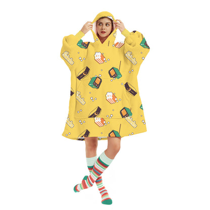 Šilelis Wearable Sweater Blanket – Cozy Premium Fleece (Yellow)