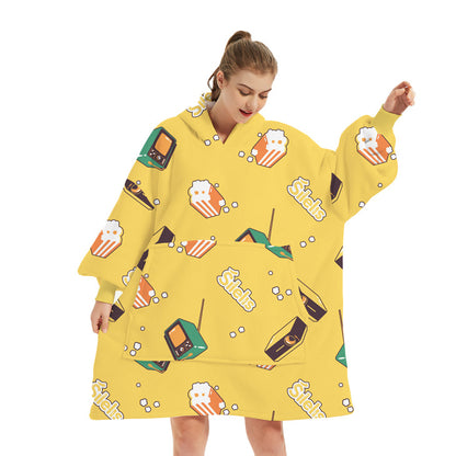 Šilelis Wearable Sweater Blanket – Cozy Premium Fleece (Yellow)